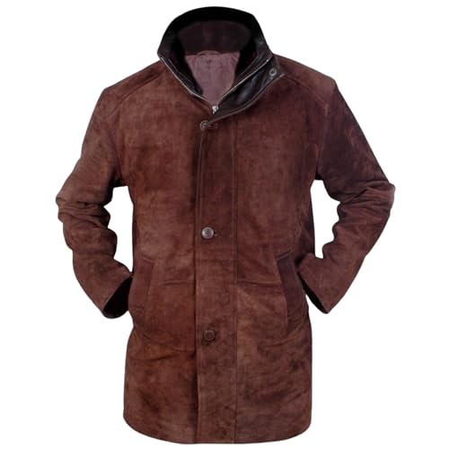 Flesh & Hide F&H Men's Sheriff Walt Longmire Robert Taylor Genuine Leather Coat XL Brown