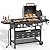 LAUDLIFE Propane Gas Griddle Grill Combo with Side Burner, Non-Stick Porcelain-Enameled Cast Iron Grate & Pan, 5 Burners Dual BBQ Grills, 702 SQ.IN Cooking Area, Heavy-Duty Stand for Backyard
