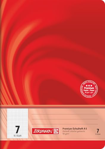 Brunnen 104570702 Premium-Schulheft DIN A5 16 Blatt einfaches Heft