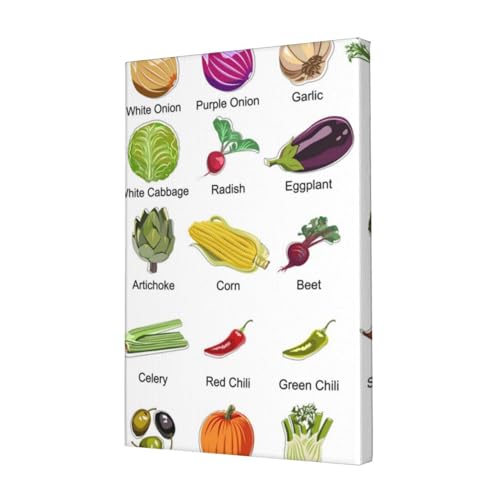 Légumes sur toile déco cuisine et salon tableau moderne OUSIKA 45x30 cm
