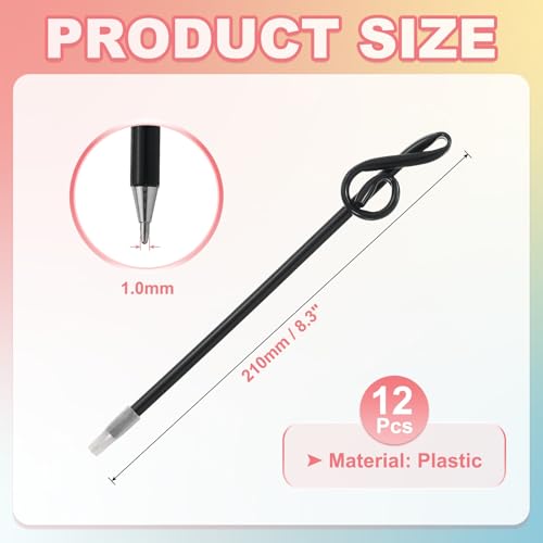 12 Bolígrafos de rollerball de nota musical con tinta de gel negro de 1.0 mm para oficina 2