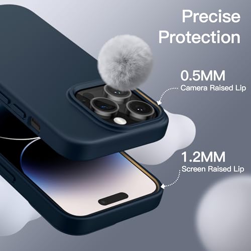 JETech Silicone Case for iPhone 14 Pro Max 6.7-Inch, Silky-Soft Touch Full-Body Protective Phone Case, Shockproof Cover with Microfiber Lining (Navy) by JETech - Used condition - Image 5