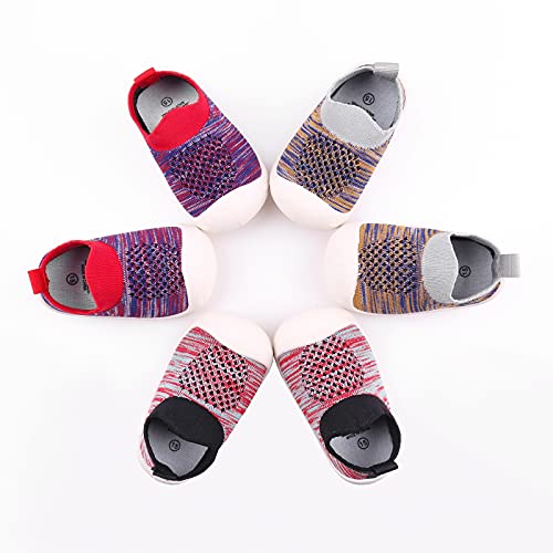 Baby First-Walking Shoes 1-4 Years Kid Shoes Trainers Toddler Infant Boys Girls Soft Sole Non Slip Cotton Mesh Breathable Lightweight Slip-On Sneakers Outdoor(Black02,5 Toddler) T16 #TOP5