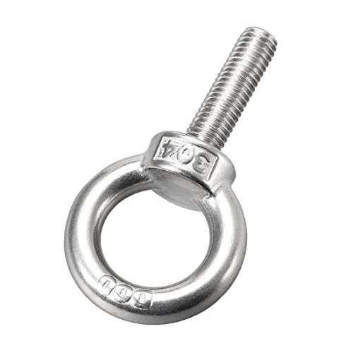 Image of uxcell Lifting Eye Bolt M10 x 35mm Male Thread 304 Stainless Steel for Hanging, Pack of 2