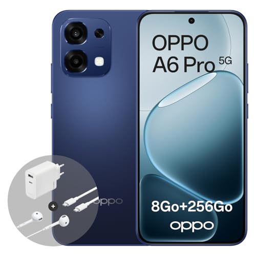 OPPO A6 Pro 5G 8Go+256Go, Smartphone débloqué avec IA, écran