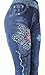 KMystic Women's Denim Print Fake Jeans Leggings (Mix Flowers) One Size