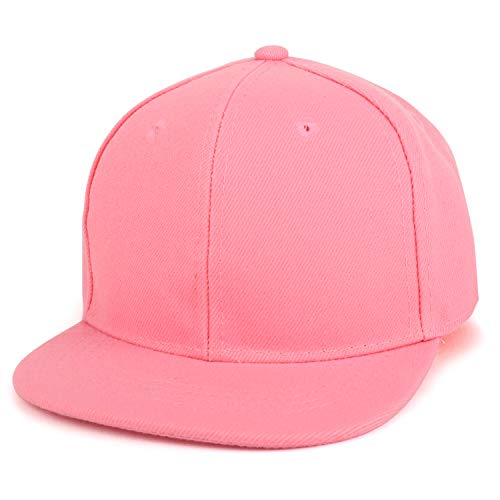 Trendy Apparel Shop Infant To Toddler Kid's Plain Structured Flatbill Snapback Cap (One Size, Pink) #TOP4
