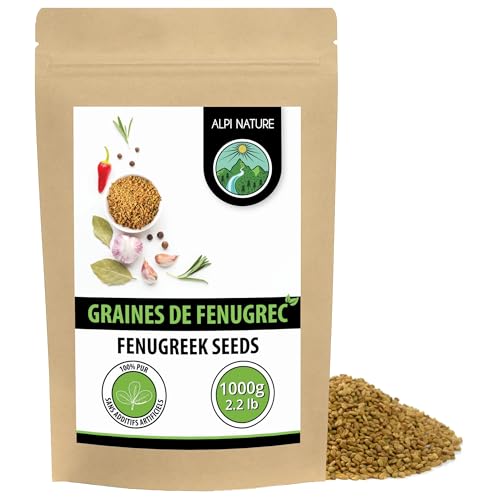 Alpi Nature Fenugrec Graine 1kg, Graines de Fenugrec Entières pour la Cuisine
