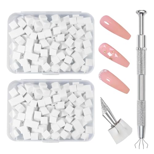 250 Pezzi di Spugna Unghie con Pinza Metallica, Pennelli Unghie, Unghie Ombre Design, Strumenti per la Nail Art Pennello di Spugna, Usato per Creare una Varietà di Modelli di Nail Art Sfumati