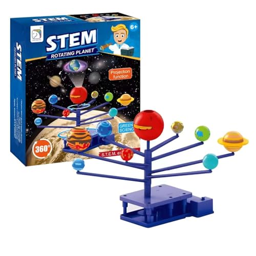 Image of DIY Solar System Kit Science Education Toy 360 Rotating 3D Planet Model with Laser Projector, Planetarium STEM Learning Kit for Kids 8+, Educational Astronomy Space Toy Birthday Gift Boys Girls