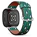 CJBROES Replacement Leather Watch Band, Compatible with Fitbit Versa 3 and Fitbit Sense of Wristband Bracelet Accessory - Ikat Cloth Curtain