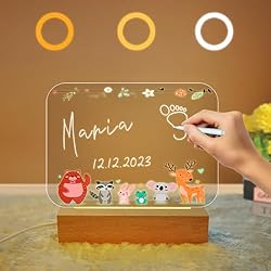 Lamparas Infantiles Bebe WYDCAA Lampara Bebe Noche Personalizada, Lamparas de Mesita de Noche, LED Luz Nocturna Infantil, Regalos Personalizados Originales para Ninos, Regalo de Bautismo Para Niñas Niños, Cumpleaños