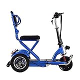 YHXJ Scooters Discapacitados, Scooter Eléctrico 3 Ruedas, Ajuste De 3 Velocidades, Asiento Ajustable, Seguro Y Cómodo, Apto para Personas Mayores Y Discapacitadas Blue-25km