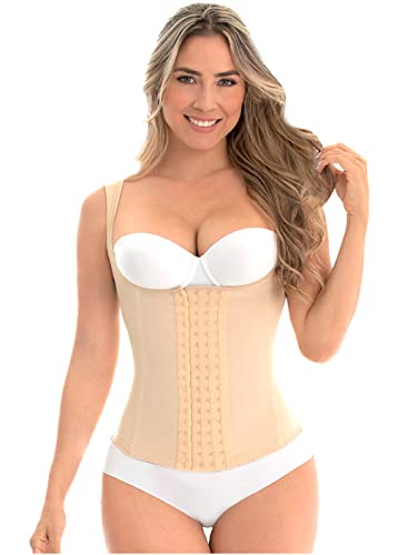 M&D C-4055 Fajas Colombianas Reductoras y Moldeadoras Compression Vest Shaper for Women Beige L