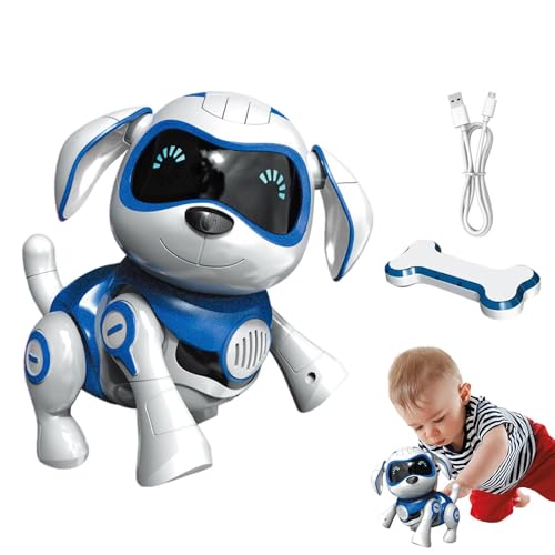 Robot Dog - Robot con detección de gestos inteligente para cachorros, carga USB, realista | Canta baila electrónica con botones de imagen funcionales para mascotas para Navidad, vacaciones, cumpleaños