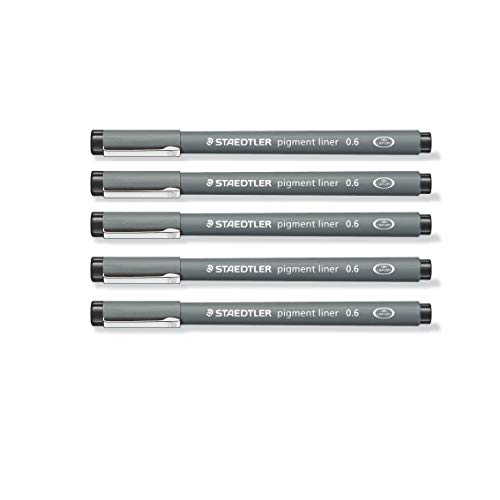 Stylo 0,6 mm Noir Lot de 5 idéal pour bullet journal et écriture quotidienne