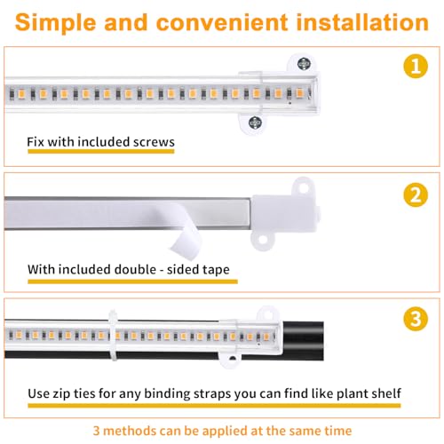Image of 8.6'' LED Plant Growing Light Strips, Full Spectrum 3500K Grow Light for Indoor Plants with 3 /9 /12H Timer, 10 Dimmable Levels for Seedling Succulent and Plant Shelf, 4 Head 2 Pack