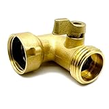 VLSQHNCF Garden Hose Elbow Connector 90 Degree Solid Brass Pipe Fittings Kink Protector 3/4' GHT Water Adapter, Rotating Outdoor Tap Connector Female Threaded Hosepipe Adapter