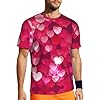 FSCEV Valentine's Day Love Heart Men's Short-Sleeved Mesh T-Shirt Classic Quick-Drying Workout Running Essentials Black #1