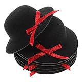 NOLITOY 6個 ミニシルクハット ミニウールハット ミニフォーマル山高帽 ミニチュア帽子 Diyミニ帽子 クラフト帽子 パーティー用の小さな帽子 小さなフォーマルな帽子 ミニ編み帽子