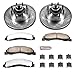 PowerStop Front Brake Kit For Ford E-150 2008-14 |E-250 2008-14 |E-350 Super Duty 2008-25 - Truck & Tow Carbon Fiber Ceramic Brake Pads + Drilled & Slotted Rotors Upgrade, K4716-36