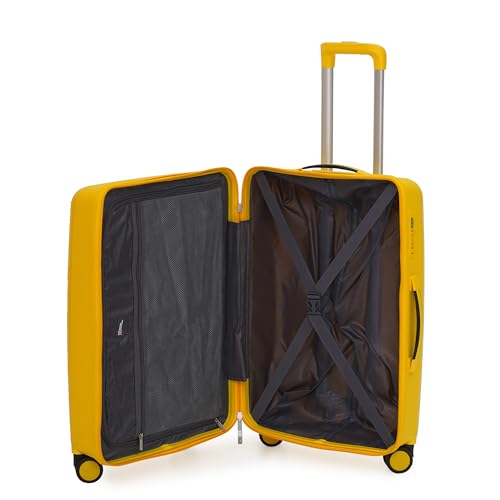 Image of SWISS MILITARY Maze 65CM Medium Hard Trolley Bag, Polypropylene Suitcase, TSA Lock 360 Wheels, Anti-Theft Zipper, Premium Lining Strong Handle, Travel Luggage - 67L Capacity