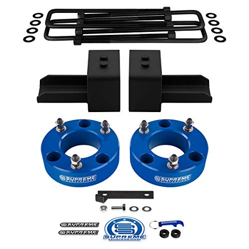 Supreme Suspensions - 2.5" Front + 2.5" Rear Lift Kit for 2004-2020 Ford F-150 4WD Suspension Lift Kit with OEM Style Rear Lift Blocks w/Bump Stop Landings (RACING BLUE)