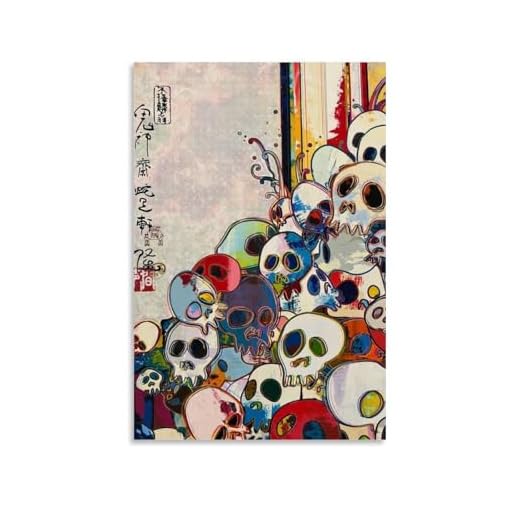 ZYNPCX Takashi Murakami waterdichte poster kunst woonkamer muur slaapkamer decoratie thuiskantoor en geschenkvoorbereiding prachtige geschenken om aan mensen te geven 60 x 90 cm Takashi Murakami