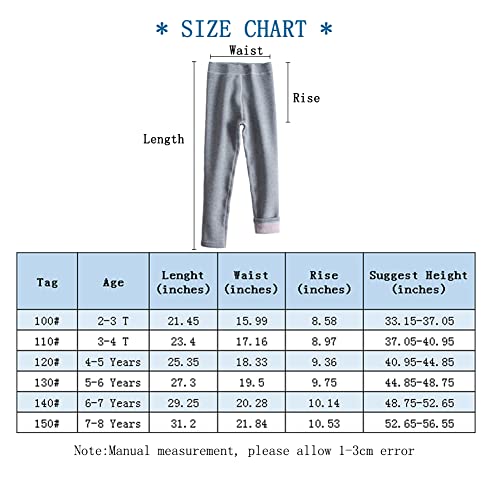 Baby Toddler Girls Winter Fleece Lined Leggings Warm Full Length Pants Basic Cotton Thick Tights (Light Grey, 2-3T) #TOP5