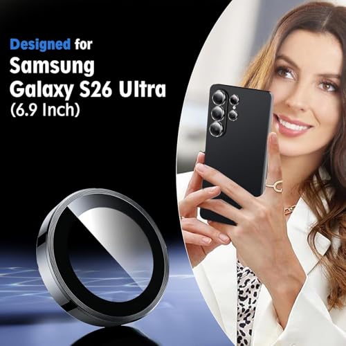 Image of CLITZ for Samsung Galaxy S26 Ultra Camera Lens Protector, Alloy Individual Lens Protectors with Alignment Frame, 9H Hardness, HD Clear, Scratch Resistant, Glass, Black