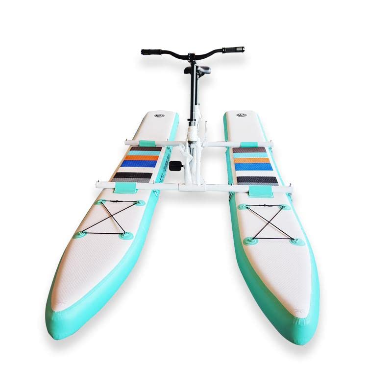 Image of Water Bike for Lake Inflatable Water Bikes Pedal Boat Inflatable Fishing Boat Pedal Kayak Release Your Hand and Enjoy Fun Water and Fishing Green
