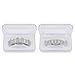 JINAO Grillz Diamond Grills for Your Teeth for Men Women 18K Gold Plated Iced Out Macro Pave Cubic Zirconia Mouth Grill with Extra Molding Bars Included(Silver Set)