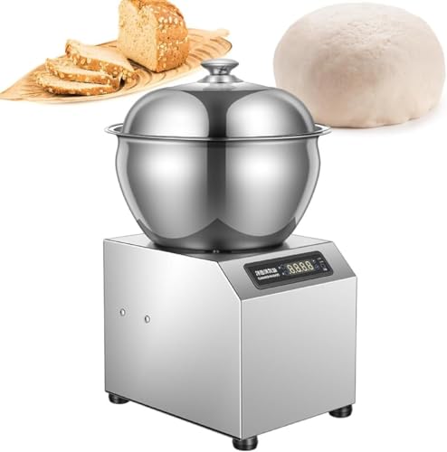 Image of AWAYDD Commercial Dough Stand Mixer, Electric Food Mixer Stainless Steel Dough Kneading Machine with Security Shield & Timer Included, for Dough, Salad, Cream(5KG)