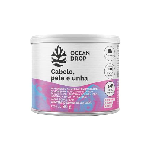 Suplemento Alimentar Cabelo, pele e unha Ocean Drop em Gomas 30 gomas de 3g