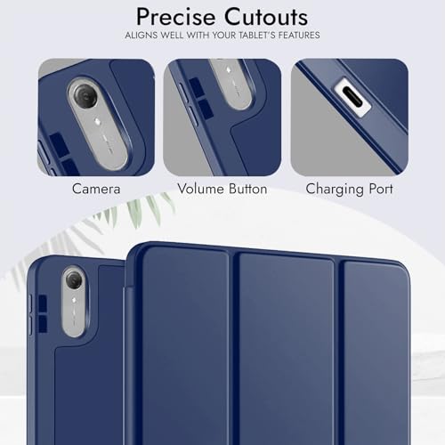 Image of Robustrion Case for Lenovo Idea Tab Pro 2nd Gen 13 inch Cover Case with [Pencil Holder] [Soft Flexible Case] for Lenovo Idea Tab Pro Gen 2 Cover Case 13 inch [Auto Sleep Wake Support] - Navy