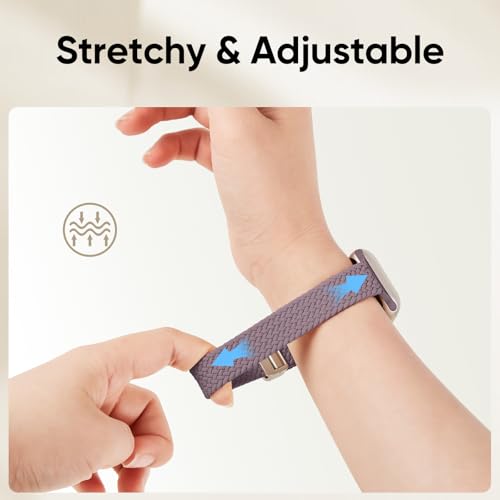 Slim Stretchy Band Compatible with Apple Watch Bands 40mm 41mm 42mm 38mm 44mm 45mm 46mm Women Men, Thin Elastic Nylon Sport Braided Solo Loop Magnetic Strap for iWatch Series 11 10 9 8 7 6 5 4 3 SE 2 by Butifacion - Used condition - Image 5