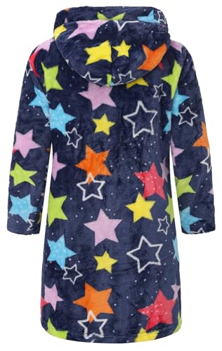Image of Kid Fleece Hooded Robes Girls Bathrobes Boys Soft Plush Sleepwear Toddler Fuzzy Pajamas