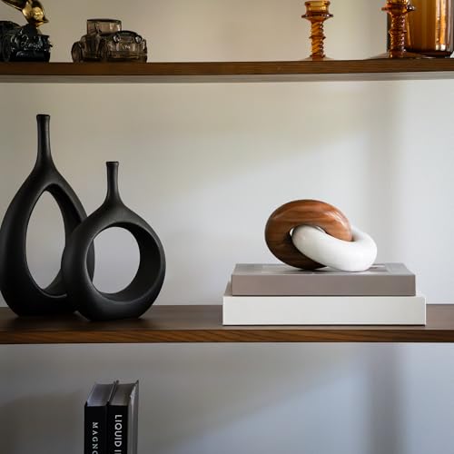 Cork & Mill Marble and Wood Knot Decor - Decorative Object for Shelves, Bookcase, Console, Mantel or Side Table - Entryway Decor Item - Coffee Table Centerpiece for Living Room - Handcrafted Accent - Image 3