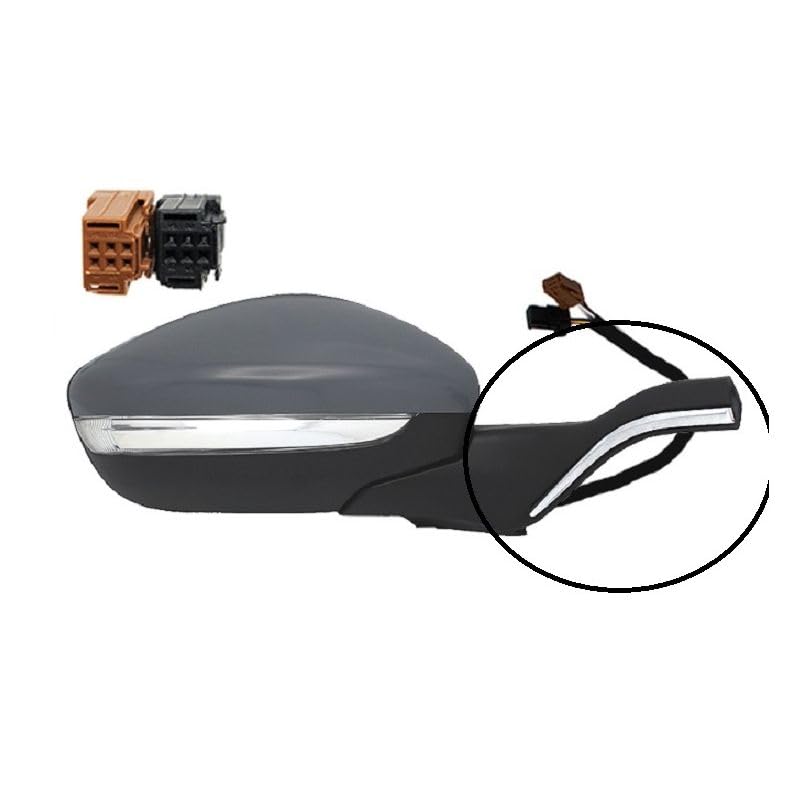 Rétroviseur électrique droit à peindre et chrome avec sonde compatible avec Peugeot 208 2012-2019