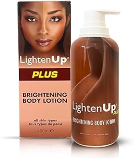 LightenUp, Skin Brightening Lotion - 13.5 Fl oz / 400ml - Hyperpigmentation Body Cream , Helps to Fade Dark Spot on: Body, Knees, Elbows, Hands, Underarms, with Jamaican Castor Oil and Shea Butter