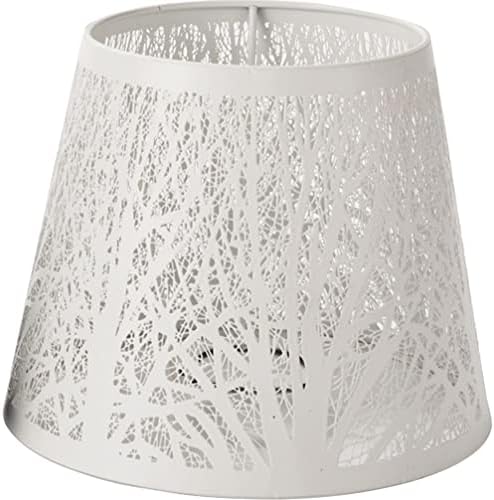 SHERCHPRY Lamp Shades E27 Hollow Tree Shadow Light Cover, Modern Lamp Shade, Replacement Metal Lampshade for Table Lamps and Floor Light, White Lamp Shade