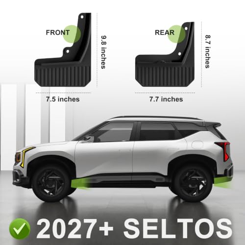 Image of Muslogy Mud Flaps Splash Guards for 2027 2028 Kia Seltos Accessories | for 2027+ Kia Seltos Accessories Front and Rear Mud Guards 4PCS No Drilling Fender Mudguards Kit with Hardware Accessories