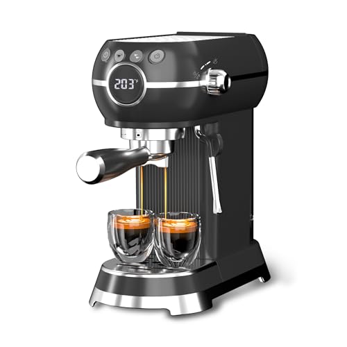 HBN 20Bar Compact Espresso Machine with Milk Frother, 27oz Removable Water Tank for Small Spaces, Fast Heat-Up Home Coffee Maker for Latte, Cappuccino, Americano