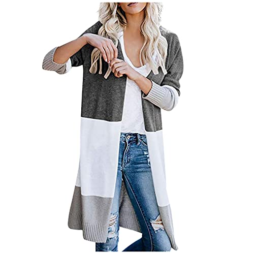Plus Size Sweaters For Women Oversized Winter Clothes 2022 Fashion Long Cardigan Sweaters Ladies Knit Cozy Warm Holiday Sexy Long Sleeve Open Front Jackets Coats Tunic Y2K Clothing(X Gray,X-Large) #TOP19