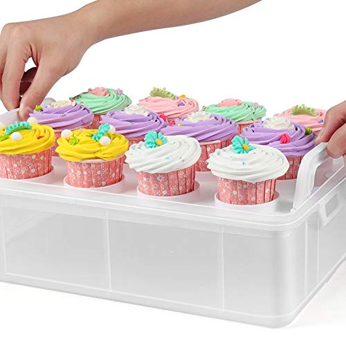 Plastic Cupcake Carrier, 3 Tier Portable Storage Container Store Up To 36 Cupcakes Or 3 Large Cakes Pastry #TOP3