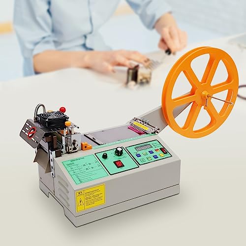 280W 110V Automatic Tape Cutting Machine, Hot & Cold Strip Cutter Webbing Textile Ribbon Zipper Cutting Machine Speed 60-120 pcs/min,Adjustable Temperature for Cutting Knitwear, Leather, Shoelaces