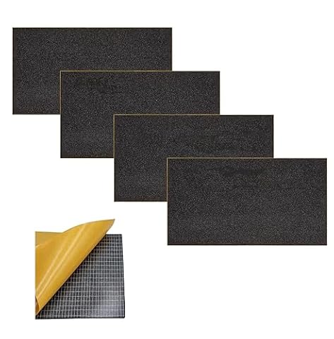 ACIT Folia neoprenowa samoprzylepna izolacyjna, 4 arkusze, uszczelka klejąca, guma klejąca, płyta piankowa, czarna guma EPDM (40 x 40 cm, grubość 3 mm)