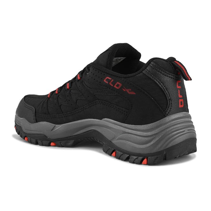 Image of CLD Trekking Shoes for Man Outdoor Hiking Shoes for Man high Neck Shoe for Men Anti Skid Trekking Boots Water Repellent Tracking Shoe for Men Breathable Hiking Boots (BLK-RED 6)