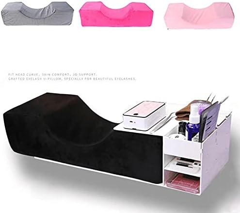 HOKY, Lash Pillow Neck Support Eyelash Pillow Soft Grafting Eyelashes Memory Foam Eyelash Extension Pillow With Pocket Makeup Salon (Red)