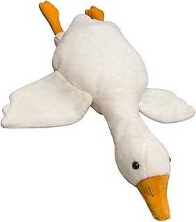 CRAFTHROU Grande Brinquedo De Ganso Branco Bichos De Pelúcia Para Bebês Brinquedos Para Crianças Animais Realistas Bichos De Pelúcia Brinquedos Infantis Boneca De Ganso De Pelúcia Menina